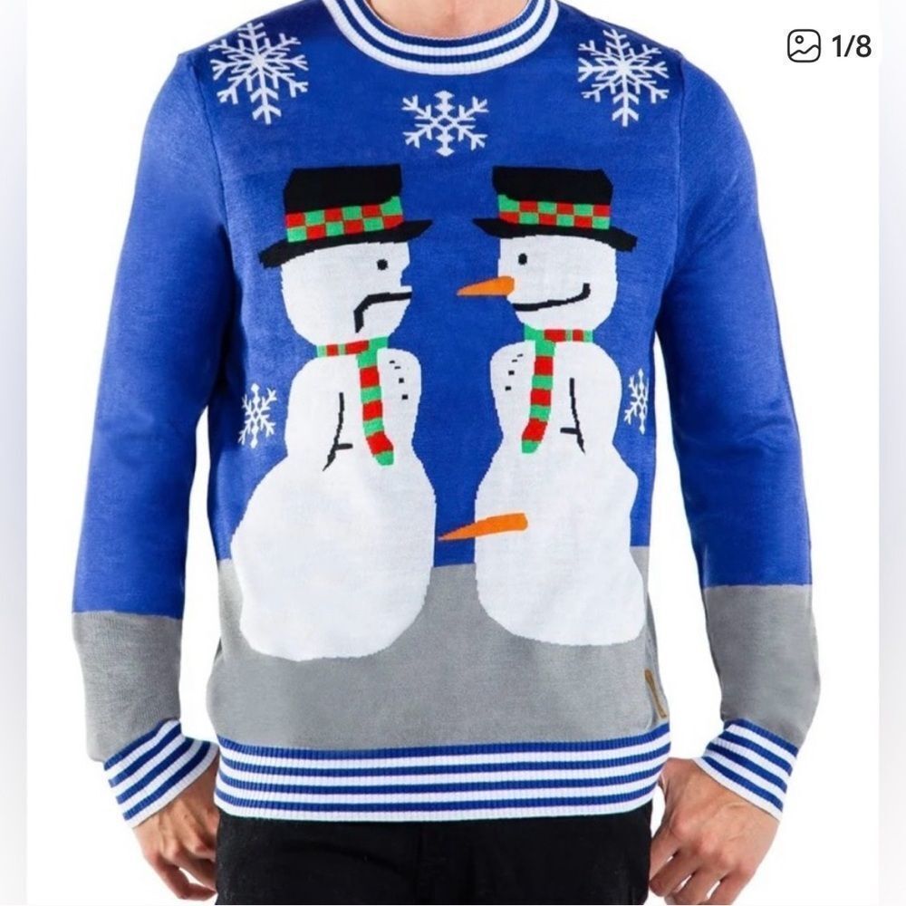 Tipsy elves men’s xxl nose thief snowman ugly‎ Christmas sweater funny novelty